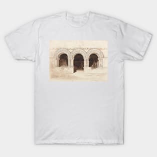 Arches in the West Side of the Cloister of Saint. Georges de Bocherville, near Rouen, Normandy by John Sell Cotman T-Shirt